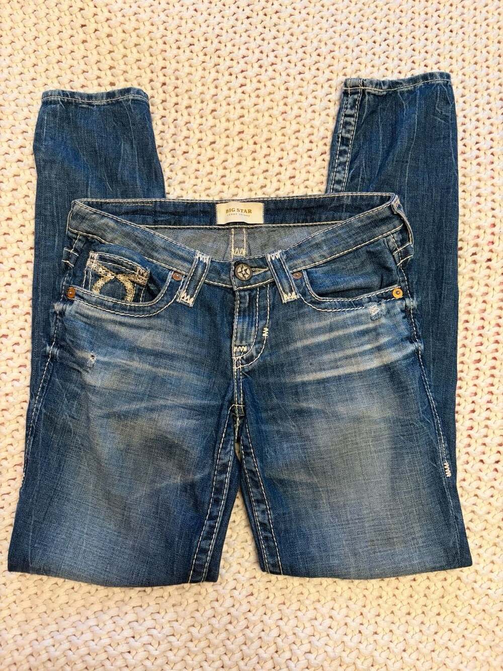 Big Star Jenae Skinny Distressed Denim Jeans Size 26S
